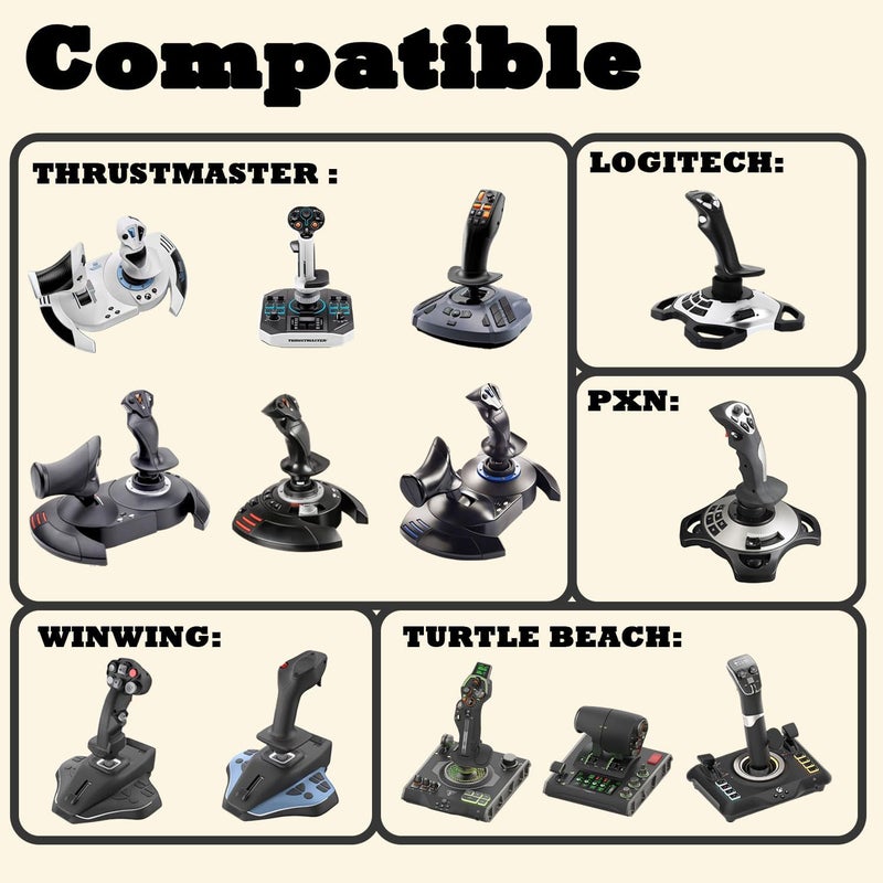 BUJ Metal Desk Mount Compatible with Thrustmaster SimTask Farmstick, T-Flight Hotas One,T-Flight Hotas 4, T-Flight Hotas X, T16000M FCS, TCA Sidestick, Sol-R1 Flight Stick, Sol-R2 Hotas - Image 2